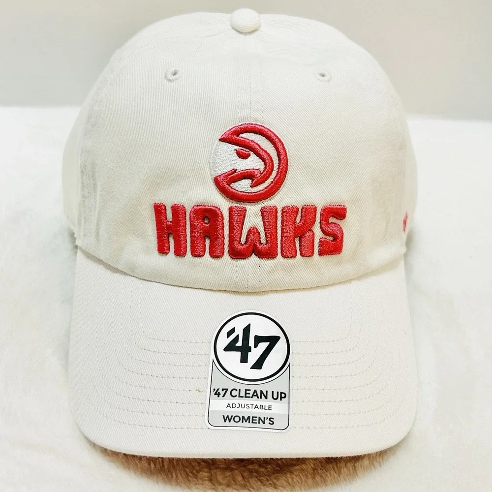 '47 Brand Atlanta Hawks Luminance Women's‎ Clean Up Hat Cap Adjustable White